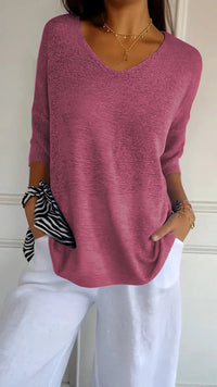 LAUREN™ | Women Casual V-Neck Top - Pink