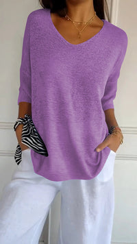 LAUREN™ | Women Casual V-Neck Top - Purple