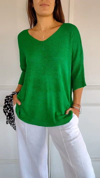 LAUREN™ | Women Casual V-Neck Top - Green