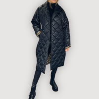 IVARA – QUILTED LONG COAT - Black