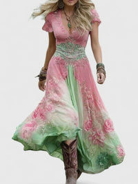 Sydneighh | Elegant Women Maxi Dress - Pink