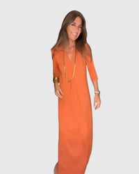 Olyvianne | Elegant Women Maxi Dress - Orange
