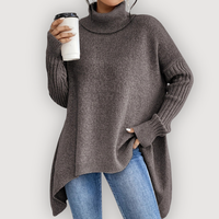LORENA – COSY TURTLENECK JUMPER - Brown