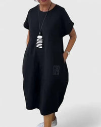 Thalyssiah | Comfortable Midi Dress - Black