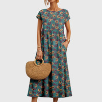 Valencia™  | Chic Floral Dress - Blue