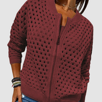 Desiree™ Premium Knitted Cardigan - Burgundy