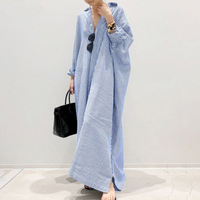 Linnaea™ | Everyday Stripped Women Maxi Dress - Blue