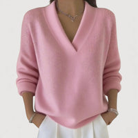 MERLIE – RELAXED V-NECK - Pink