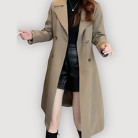 PAIGE – CLASSIC LONG COAT - Khaki