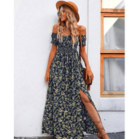 Phoebe™ | Glamorous Off-Shoulder Women Vintage Dress - Navy Blue