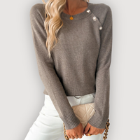 JONELLE – CHIC BUTTON JUMPER - Camel