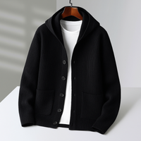 Terressa - Knitted Cardigan with Buttons - Black
