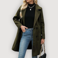 RAELYN – CHIC LONG COAT - Green
