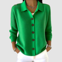 Riah™ | Soft Button-Up Knit Cardigan - Green