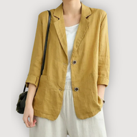 MAREN – LINEN BLAZER - Yellow