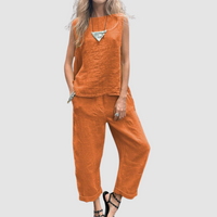 Suzette™| Lightweight Two-Piece Summer Set - Orange