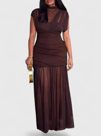 Elyzhera | Elegant Women Maxi Dress - Brown