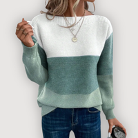 HARPER – COLOURBLOCK JUMPER - Green