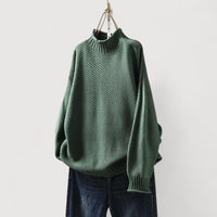 EVELINA – RELAXED KNIT JUMPER - Green