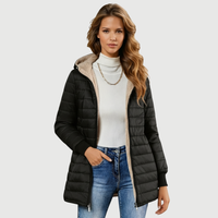 Caro | Sherpa-Lined Winter Coat - Black