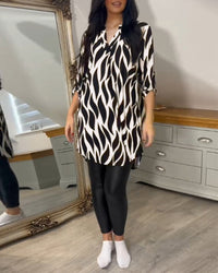 ALEXANDRA™ | Women Printed Loose-Fit Top - White