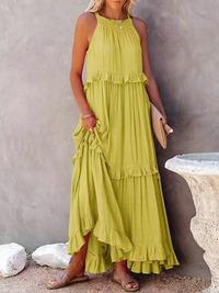 Cherry™ | Flow & Flutter Women Maxi Dress - Yellow