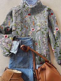 Abigail | Classic Vintage Floral Sweater - Multicolor