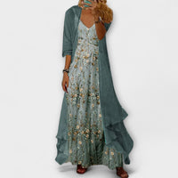 Bryleigh | Elegant Women Maxi Dress Two-Piece Set - Blue