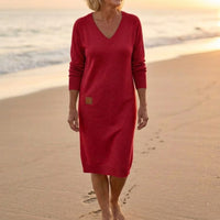 Lorraine | Comfortable Everyday Dress - Red
