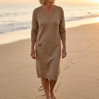 Lorraine | Comfortable Everyday Dress - Khaki
