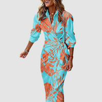 Cecilia™ Elegant Striped Dress - Light Blue