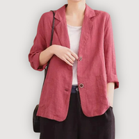 MAREN – LINEN BLAZER - Pink