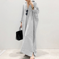 Linnaea™ | Everyday Stripped Women Maxi Dress - Grey