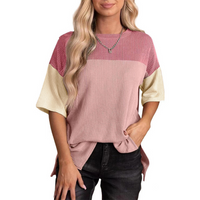 BRYNLUE™ | Casual Loose Fit Striped Summer Top - Pink