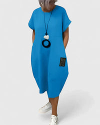 Thalyssiah | Comfortable Midi Dress - Blue