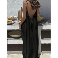 Afila™| Casual Backless Cami Summer Dress - Black