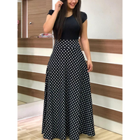 Evalise™ | Elegant Floral Bodycon Maxi Dress - Polka Dot