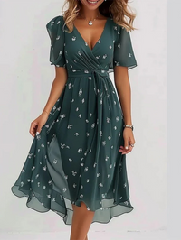 Matilda™ | Summer Dress With Belly Cover - Green
