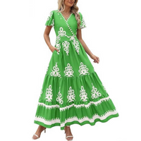 Hellenore™| Women Casual Chic Floral Maxi Dress - Green