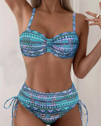 Jada™ | Sexy Ethnic Print Bikini Set - Blue
