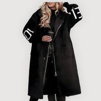 NOELLE – STYLISH LONG COAT - Black