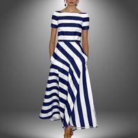 Diane™ | Effortless Modern Women Stripe Dress - Blue