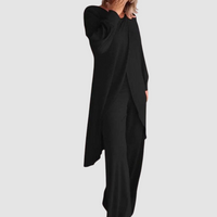 Laine™ Elegant 2-Piece Set | Longline Top and Comfortable Trousers - Black