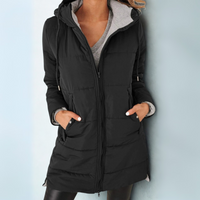 YILA™ - Casual Hooded Puffer Down Jacket - Black