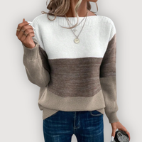 HARPER – COLOURBLOCK JUMPER - Brown