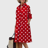 Paige™ - Elegant Dress With Pockets - Red/White