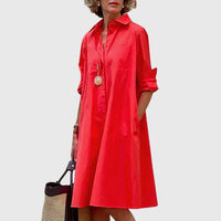 Paige™ - Elegant Dress With Pockets - Red