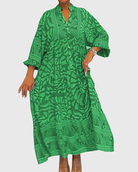 Mckinley™ | Maxi Dress With Elegant Print - Green