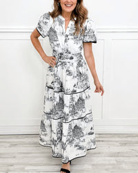 Jireh™ | Women Printed Maxi Dress - Black