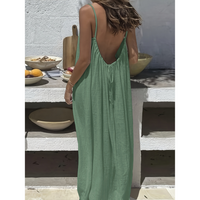 Afila™| Casual Backless Cami Summer Dress - Ocean Green